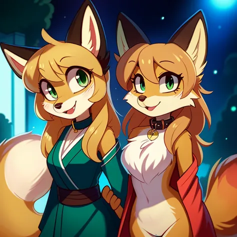 Cute smiling, uploaded the e621, beautiful and detailed, woman (((female))) ((anthro)) Fox, (Averi, Fox girl), by waspsalad, by ...