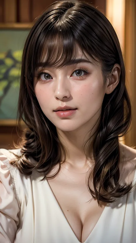 (masterpiece:1.3), (8K, Photorealistic, Raw photo, Best image quality: 1.4), Japanese schoolgirl、(Random Hairstyles:1.2)、Cleavag...