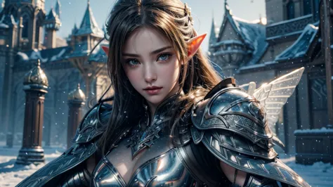 close-up of woman holding sword and armor, armor girl, 2. 5d cgi anime fantasy artwork, large breasts，epic fantasy digital art s...