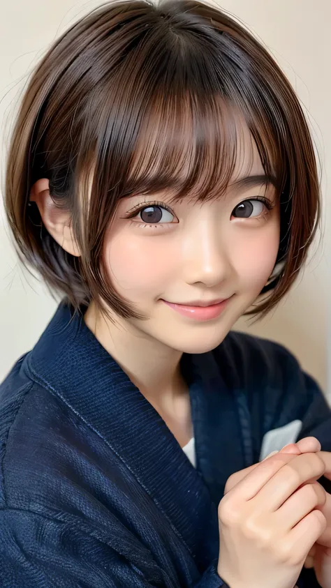 ( Highest quality:1.5), One girl, alone,short hair, Round face, Japanese, Exposed, Natural smile