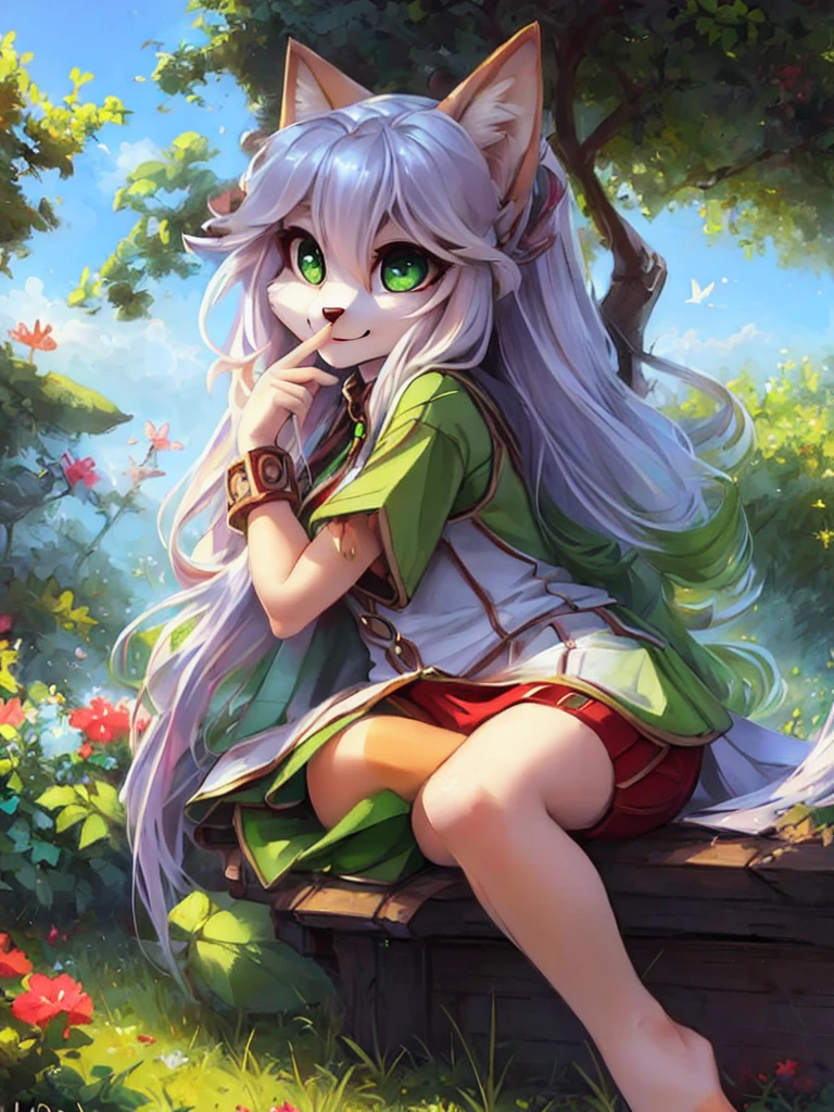 A beautiful and detailed (sweet portrait) wa, Star Fox, sslim, lovable, green eyes, medium breasts, (((Long hair 1.3))), Decollete, anthro, furry, Uploaded E621, detailed fluffy fur, (wa Fluff-Kevlar, Bayard Wu, personalize me, Pino Daeni), detailed face, (fluffy), 1 girl,  alone, 