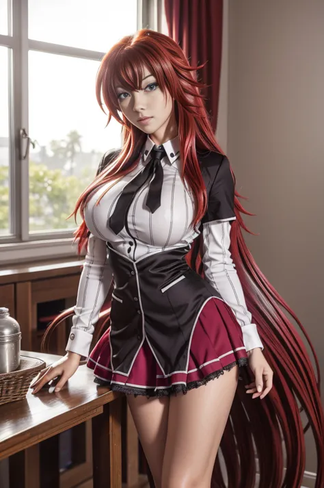 (best quality, masterpiece, colorful, highest detailed), (photorealistic:1.2), raw photo, ((rias gremory)),sexy, big breasts, in...