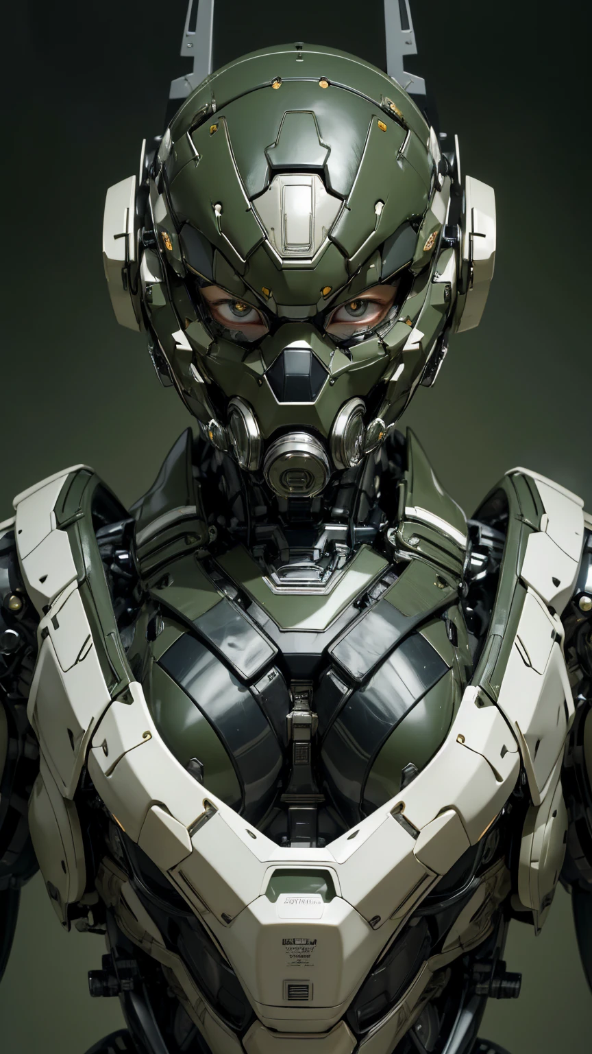 High quality and extremely detailed, Advanced Details, high quality, 最high quality, High resolution, 1080P, hard disk, beautiful,(War Machine),(Snug-fitting headgear),See the big picture,Beautiful cyborg woman,Dark Green Mecha Cyborg Girl,Battle Mode,Mecha Body Girl　8k dark green body armor　Elementary school girl　Sweaty face　Droopy eyes　short hair　Gas mask with extension nozzle　boyish　Steam coming out of my head　My hair is wet with sweat　Black Hair, Steam coming out of the mouth　No exposed skin　Character Focus　Only the eyes are exposed