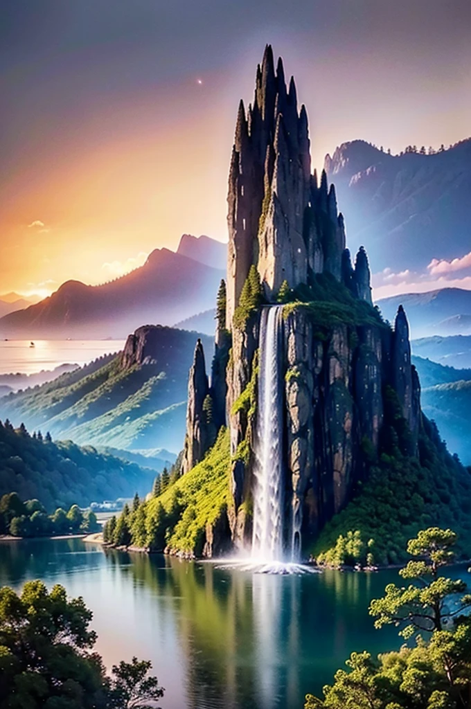 masterpiece, best quality, high quality, Extremely detailed CG Unity 8K wallpaper, landscapes, perfect reflection, stunning water surfaces. outdoor, Sky, cloud, dusk, no humans, castle, Gothic, Mountain, landscape, water, trees, blood moon, waterfall, cliff, nature, lake, river, cloudy Sky, Detail enhancement, Detail enhancement, no defects. Award-winning photography, Bokeh, depth of field, high dynamic range, bloom, Color difference, photorealism, Very detailed, complex, high detail, dramatic, Castlevania,
