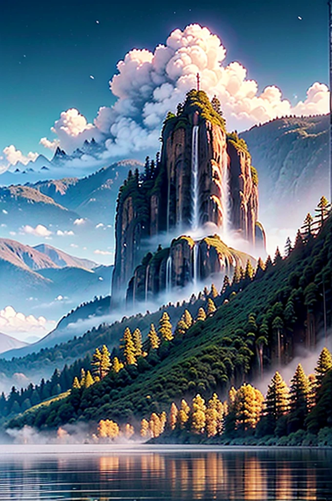 masterpiece, best quality, high quality, Extremely detailed CG Unity 8K wallpaper, landscapes, perfect reflection, stunning water surfaces. outdoor, Sky, cloud, dusk, no humans, castle, Gothic, Mountain, landscape, water, trees, blood moon, waterfall, cliff, nature, lake, river, cloudy Sky, Detail enhancement, Detail enhancement, no defects. Award-winning photography, Bokeh, depth of field, high dynamic range, bloom, Color difference, photorealism, Very detailed, complex, high detail, dramatic, Castlevania,
