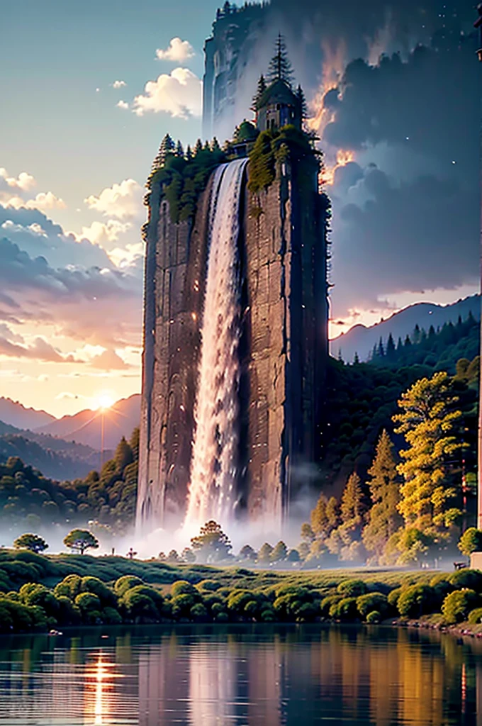 masterpiece, best quality, high quality, Extremely detailed CG Unity 8K wallpaper, landscapes, perfect reflection, stunning water surfaces. outdoor, Sky, cloud, dusk, no humans, castle, Gothic, Mountain, landscape, water, trees, blood moon, waterfall, cliff, nature, lake, river, cloudy Sky, Detail enhancement, Detail enhancement, no defects. Award-winning photography, Bokeh, depth of field, high dynamic range, bloom, Color difference, photorealism, Very detailed, complex, high detail, dramatic, Castlevania,
