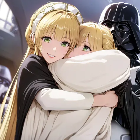 ((highest quality)), ((masterpiece)), (detailed), （perfect face）、the woman is a stormtrooper named tiare, with green eyes, blond...