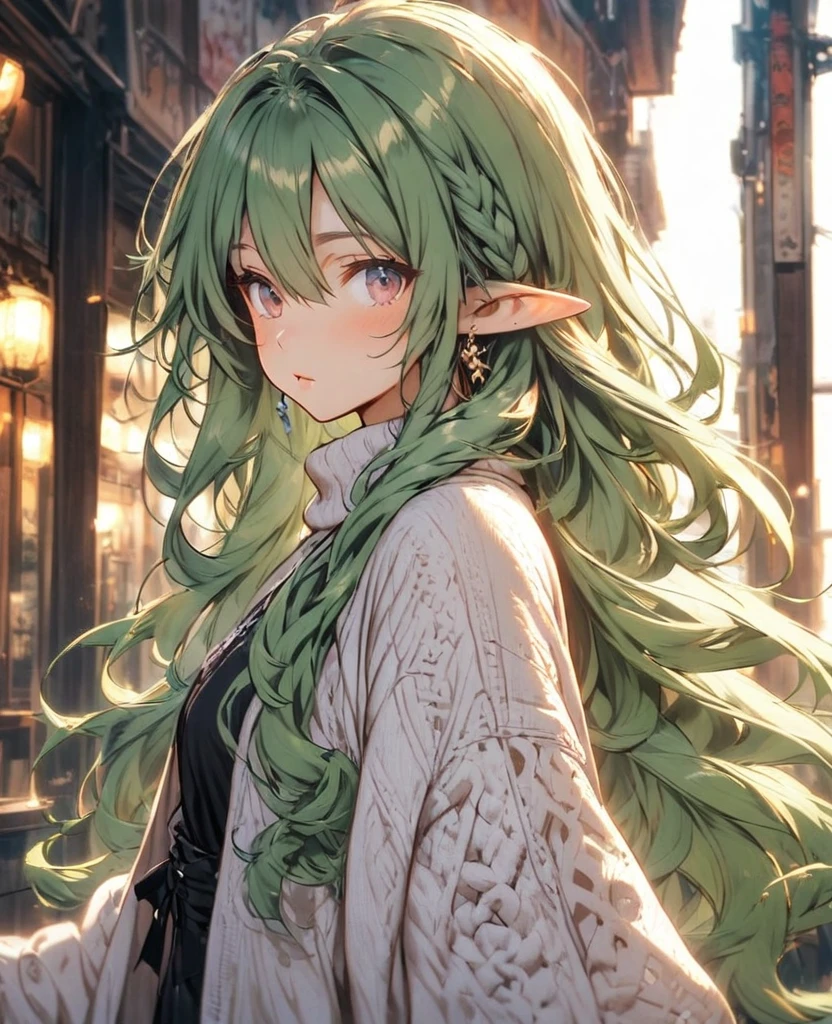 Pelo verde　pelo largo　duende　suéter　