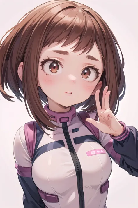 ochako uraraka con trajes random, ((pecho muy grandes)) surrealism, 8k, super detail, anatomically correct, accurate, uhd, maste...