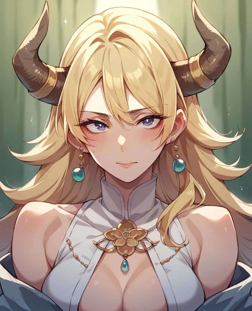 beautiful blonde-furred Minotaur woman Kyokushinkai karate master