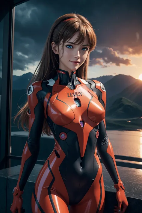 Evangelion,Asuka Langley,blue eyes,Plug Suit,Bodysuits,Interface Headset,赤いBodysuits,Ultra HD,super high quality,masterpiece,Dig...