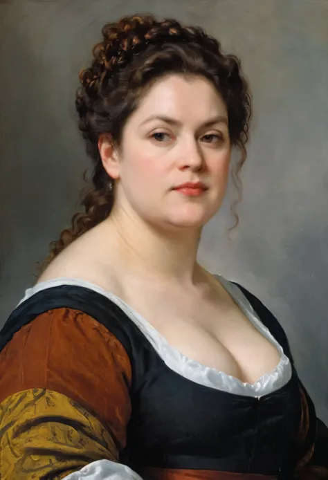 portrait painting of a thick Beautiful middle aged woman, busty maid, extremely gorgeous , by Peter Paul Rubens, in Peter Paul R...