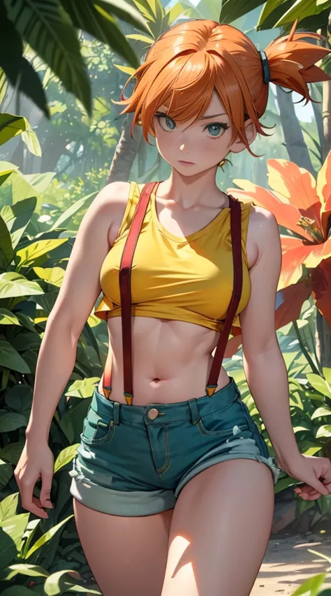masterpiece,High resolution,8K,Detailed anatomy
(Misty_Pokemon)(1 18-year-old girl)
(Berry Short,Orange Hair,one side up hair,Bi...