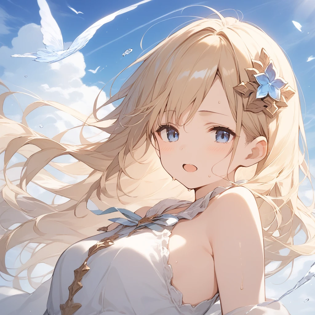 score_9, score_8_up, score_7_up, source_anime, best quality, masterpiece, official art, absurdres, highres, ultra-detailed,waifu2x,Collection: Slice of Life,break,io \(granblue fantasy\),blonde hair, blue eyes,gradient hair, hair ornament, long hair, sweat, open mouth, sleepily,  outdoors, wind,break,(clear line illustration:1.2), super detailed skin,very high resolution, very aesthetic, Best sexual lighting powered by famous artist, 8k,cute picture,beauty illustration,photoshop_(medium),,(Detailed Lighting),best anime 8k konachan wallpaper, pixiv contest winner, 