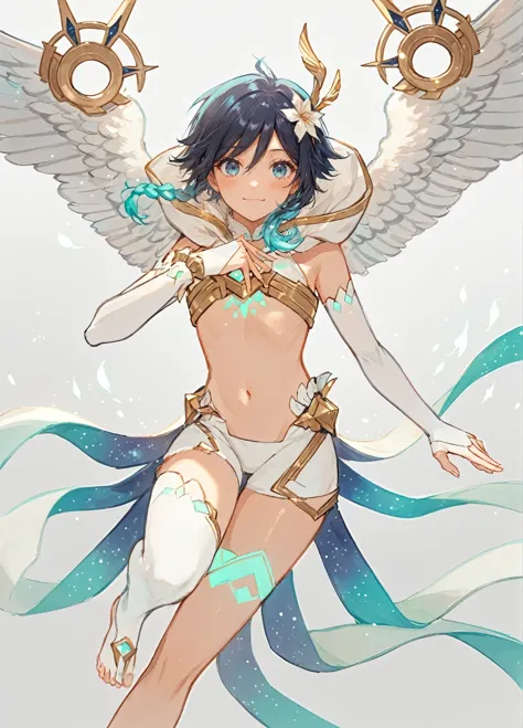 ai-generated,very aesthetic,1boy,venti_/(archon/)_/(genshin_impact/),male_focus,detailed_eyes,white feathered_wings,white halter...