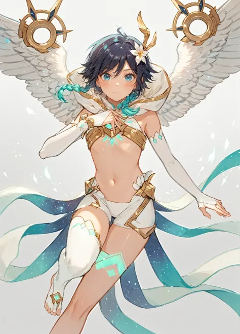 ai-generated,very aesthetic,1boy,venti_/(archon/)_/(genshin_impact/),male_focus,detailed_eyes,white feathered_wings,white halter...