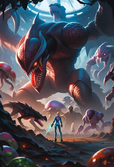 score_9, score_8_up, score_7_up, score_6_up,samus aran vs ridley, samus from metroid, ridley from metroid, samus fight with ridl...