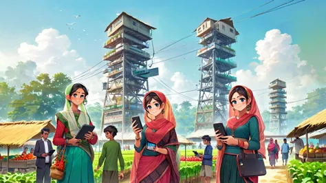 ((Bangladesh)), people of Bangladesh, Smart Village: Bridging Tradition and Technology  Connected Community: Villagers embracing...