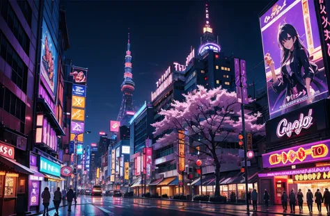 purple Tokyo, downtown, riches,  casino, slot machine, HDR, 4k resolution