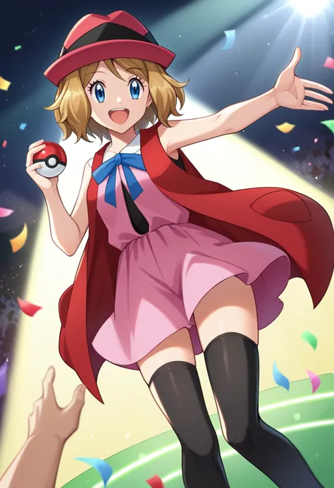 score_9, score_8_up, score_7_up, source_anime, rating_safe, break serena \(pokemon\), 1girl, blue eyes, eyelashes, short hair, b...