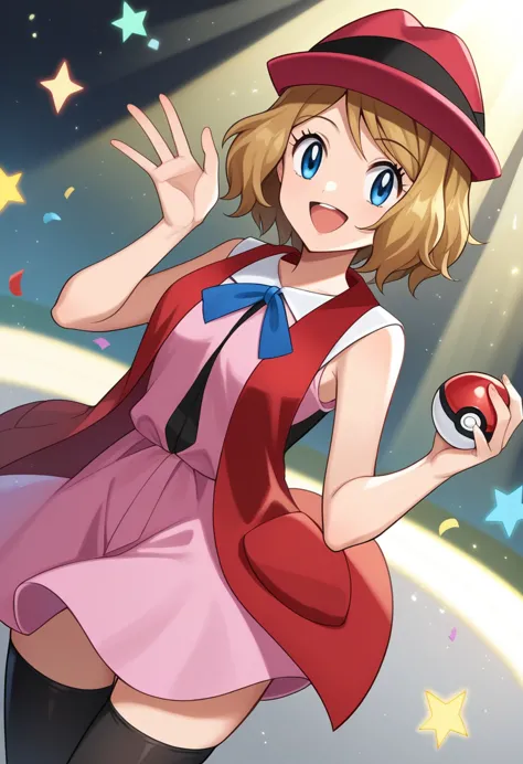 score_9, score_8_up, score_7_up, source_anime, rating_safe, break serena \(pokemon\), 1girl, blue eyes, eyelashes, short hair, b...