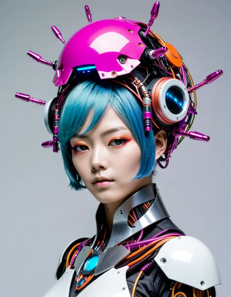 a picture of a person with a weird head piece, hiroyuki takahashi color scheme, cgsociety - w 1 0 2 4 - n 8 - i, hiroyuki-mitsum...