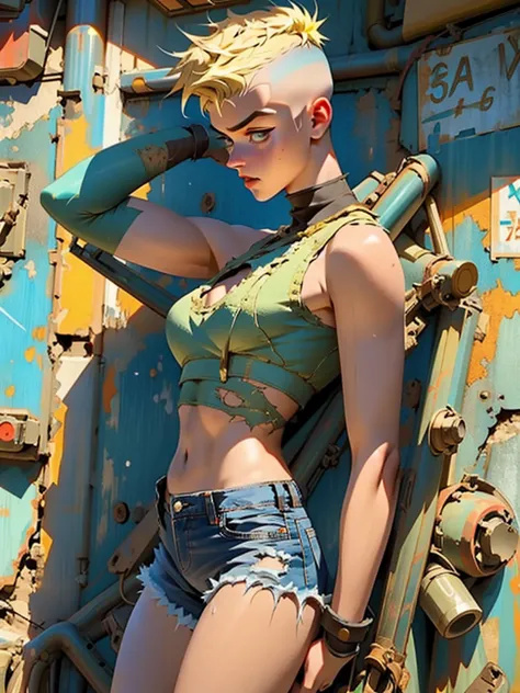 ((( fully body ))), master part, best qualityer, super detaill, 8k, gorgeous woman, stefania ferrario as a tank girl, parted lip...