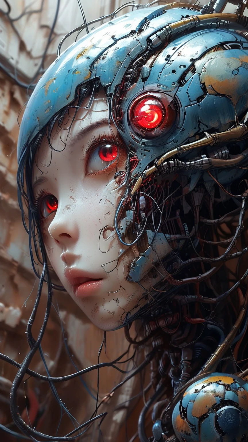 Made by an advanced civilization、With technology that humans cannot even imagine,、Like a humanoid machine、An organic body、It looks both beautiful and terrifying、It shines faintly like veins running.、Artificial Life Forms