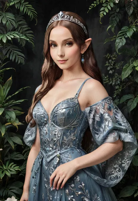 a masterful portrait done by Leonardo De Vinci of Princess Zelda, ((anatomically correct: 1.5)), wearing intricate glamour elven...
