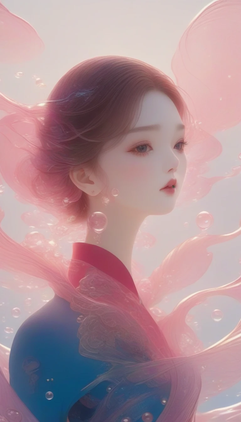 1 Girl, Solitary, Under the Deep Sea, Beautiful Inner Glow；Wearing pink Chinese clothing，Fairy the same，underwater dance；dancer；pink water，金色的bubble； Deep Shadows, Extraordinary details, bubble, spark, Sun streaks, seabed, dark, whole body, swirl, Blu-ray, Embed:Average runoff, masterpiece, high quality, 4K