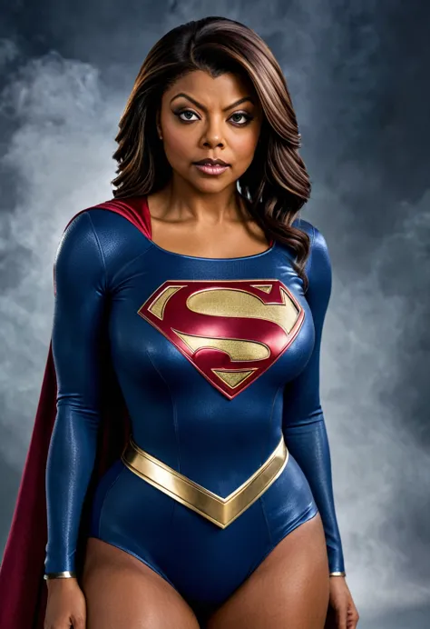 Taraji P. Henson Supergirl; HD. Photograph, ((realism)), extremely high quality RAW photograph, ultra detailed photograph, sharp...