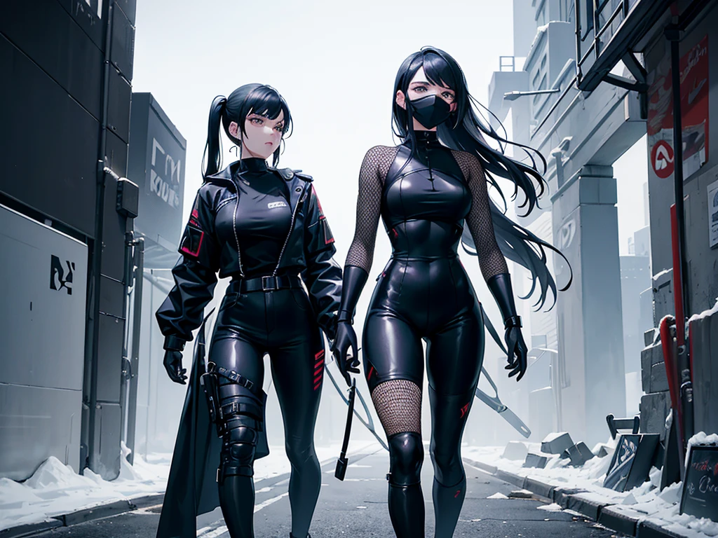 Brooke Monk and Dua Lipa in black jumpsuits wearing tech suits and armor -  SeaArt AI