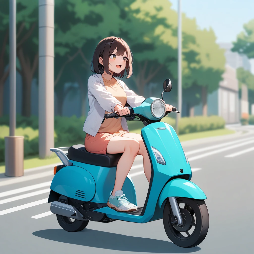 girl riding a scooter