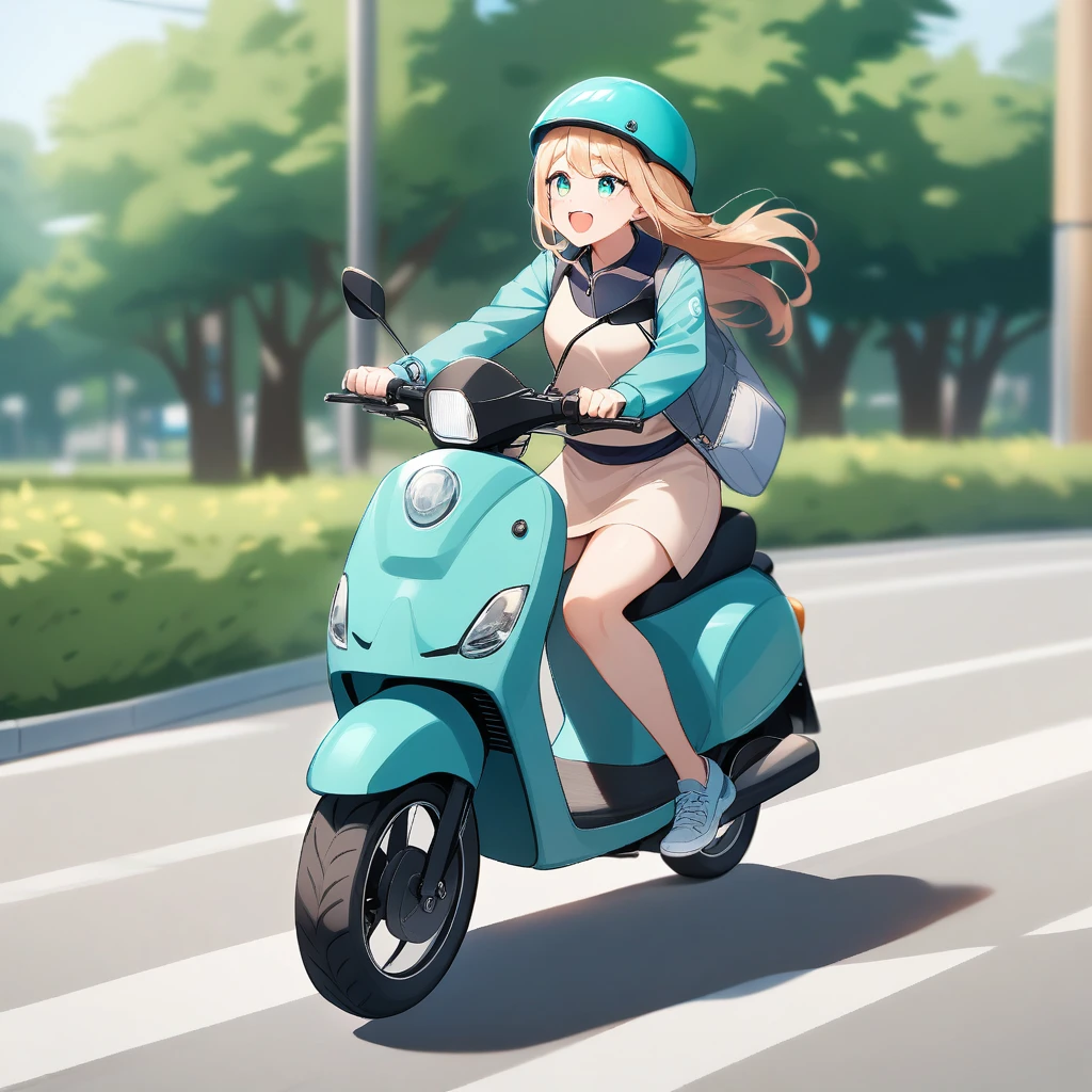 girl riding a scooter