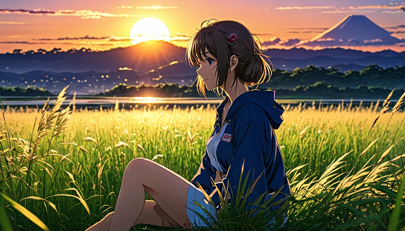 GC8　Impreza　S201、Anime scenery of a girl sitting in tall grass with a sunset in the background.Beautiful anime scene, Beautiful anime peace scenes, Makoto Shinkai Cyril Rolland, Beautiful anime scene, Awesome Wallpapers, Anime Art Wallpapers 8K, Anime Background, artistic Anime Background, anime wallpaper 4k, Anime Art 4K Wallpaper, Anime Wallpaper Art 4k,