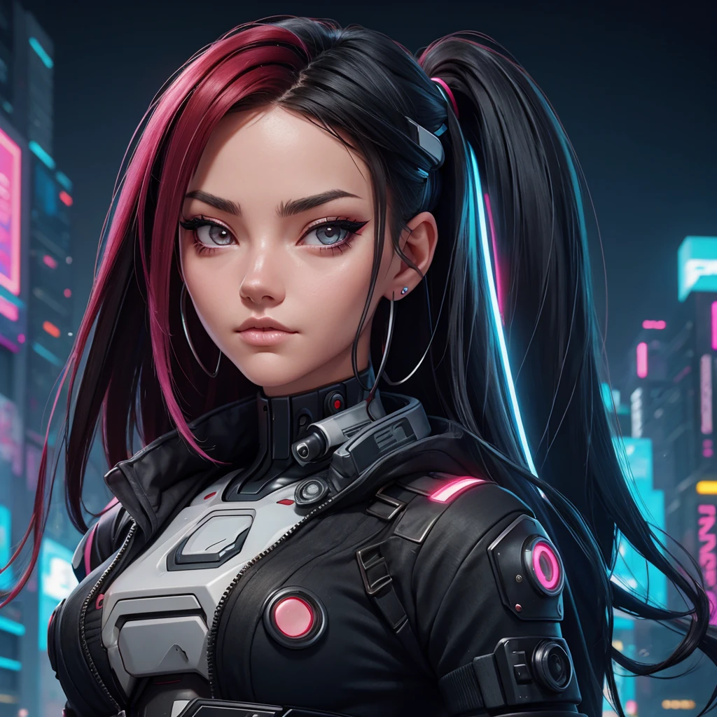 Accamary4, un gros plan d&#39;une femme avec des cheveux à moitié roux à moitié noirs et un choke, Beau visage de fille cyberpunk, Portrait Beau Ski - Fille FI, mode femme futuriste, Le portrait de la fille Cyberpunk, portrait d&#39;une femme androïde, Linda, fille cyborg, portrait d&#39;un cyborg cyberpunk, beau modèle de femme cyberpunk, fille cyberpunk rêveuse, Visage féminin de machine cybernétique, Fille girly anime cyberpunk, Belle fille cyborg