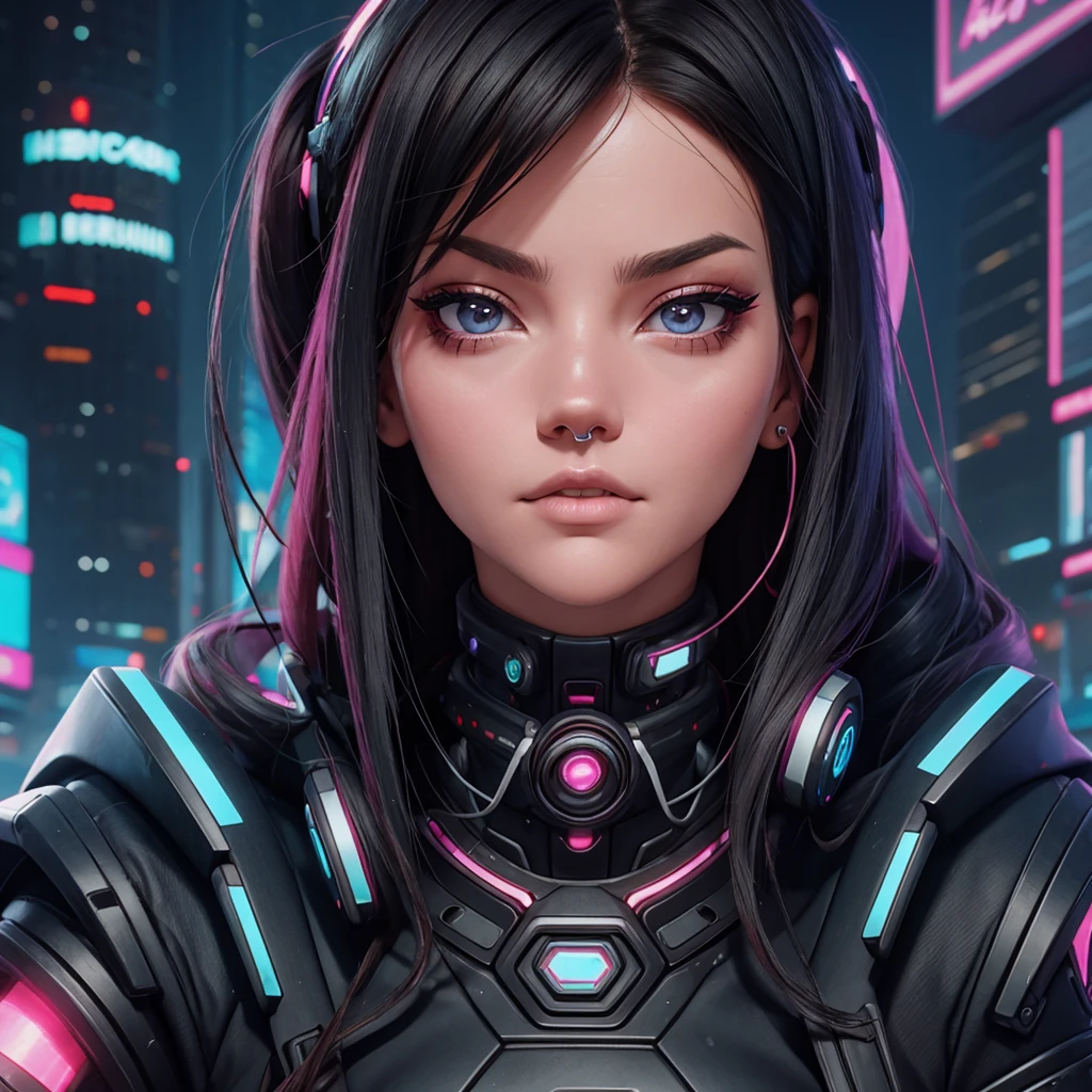 Acamary4, un primer plano de una mujer con el pelo mitad rojo mitad negro y un gargantilla, hermosa cara de niña cyberpunk, Retrato Hermosa Ski - FI Girl, mujer futurista de moda, El retrato de la chica cyberpunk, retrato de una mujer androide, linda chica cyborg, retrato de un cyborg ciberpunk, Beautiful cyberpunk woman model, chica soñadora cyberpunk, máquina cibernética rostro femenino, Chica femenina de anime Cyberpunk, hermosa chica cyborg