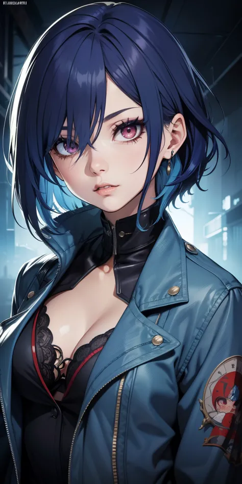 masterpiece,detailed,high resolutions:1.4) , model photo, close, detailed face, fine and detailed eyes,, (kirishima touka),mediu...