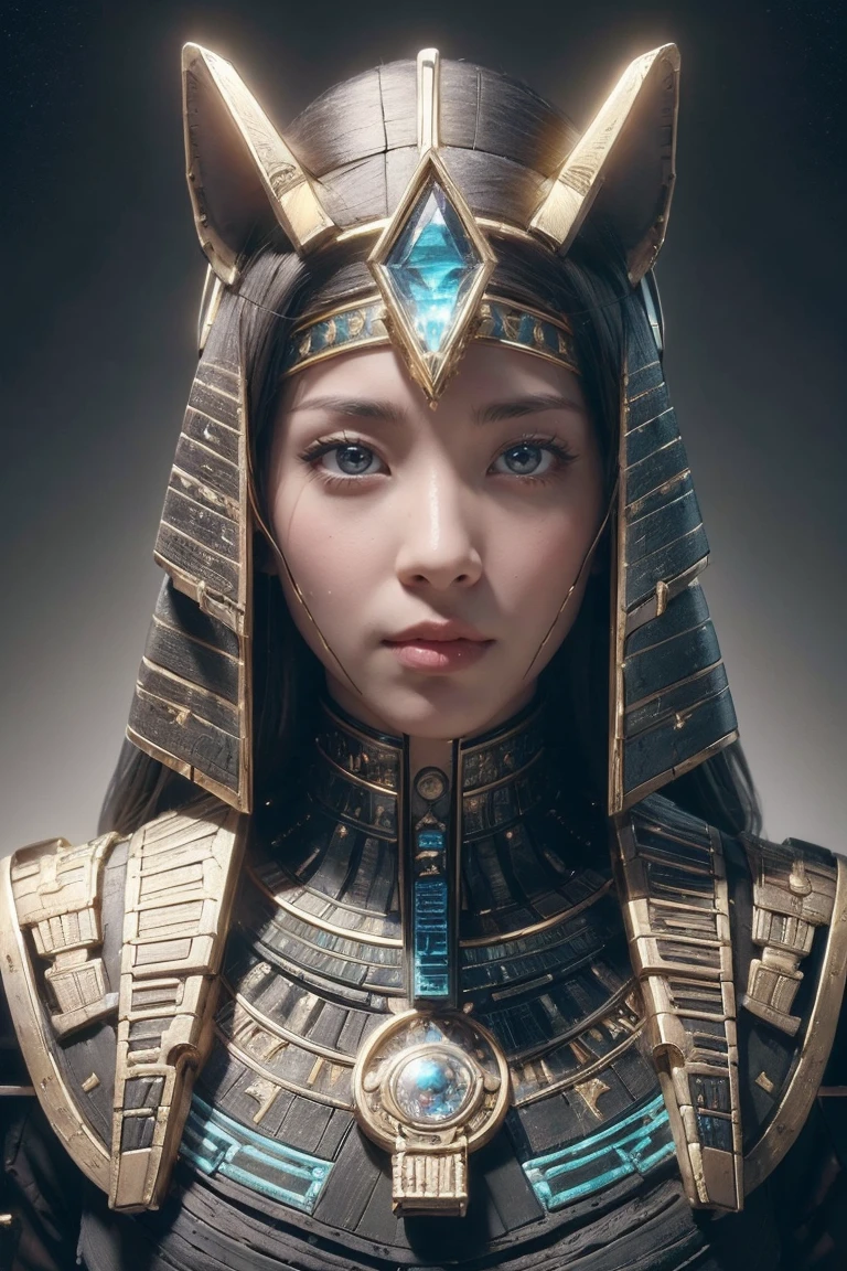 ((Highest quality、8k、masterpiece:1.3))、Photorealistic, Sharp focus, high resolution, High resolution, Portraiture, one person, woman, beautiful woman, sexly、Egyptian woman warrior walking in ancient egypt、Complex technology, Pyramids and ancient Egyptian cities far away、cyber-、Light and shadow、Cyan Light、