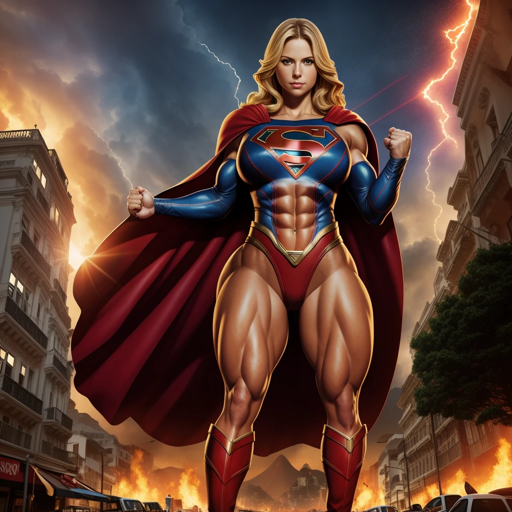 Image of DC COMICS muscular naked Supergirl showing full body woman -  SeaArt AI