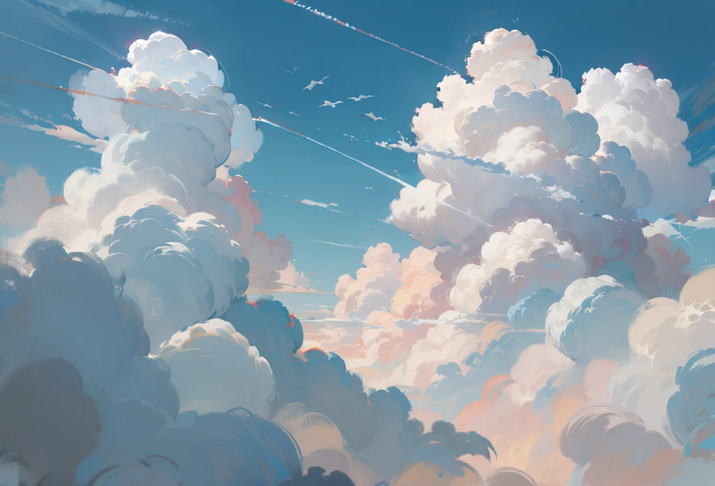 空, 淡い青の雲