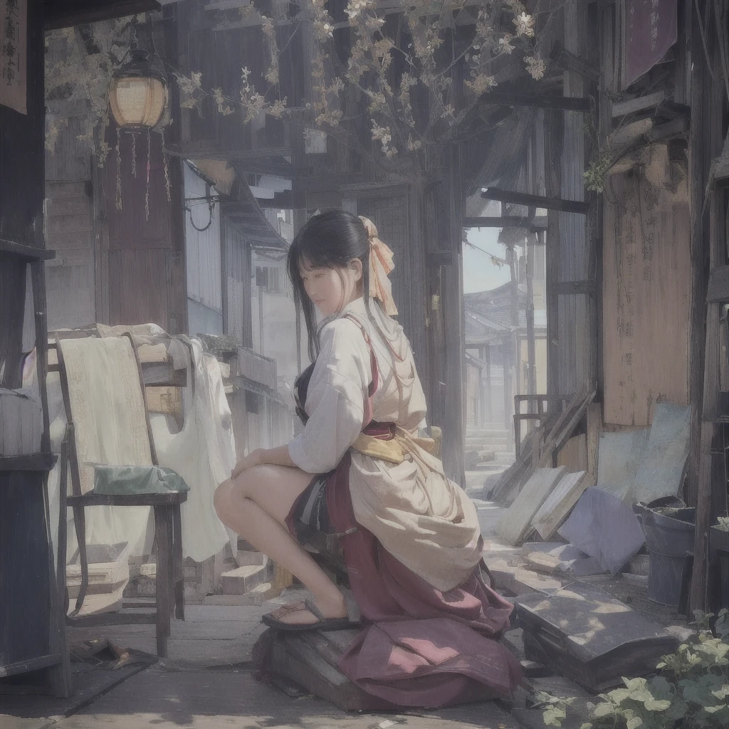 Gemälde im Anime-Stil einer Frau, die auf einem Bett in einem Zimmer sitzt., Gwaiz auf der Pixiv-Artstation, digitale Kunst auf Pixiv, Gwaiz auf Artstation Pixiv, Trend auf artstation pixiv, wunderschöne Anime-Kunst, schönes hockendes Anime-Mädchen, Gwaiz, Kunstwerk im Stil von Gwaiz, by Xiawei1. Landschaft und Stadtbild in der frühen Meiji-Ära nach der Meiji-Restauration, Japan erlebte eine rasche Modernisierung und Zivilisation. Folglich, viele Veränderungen und Reformen fanden statt. Nachfolgend finden Sie eine detaillierte Beschreibung der Landschaft, Aussehen der Armen, Berufe, und Stadtansichten in der frühen Meiji-Zeit (1868 bis Anfang der 1880er Jahre).

2. Das Leben der Armen und der Unterschicht blieb hart. Insbesondere, in städtischen Gebieten, Menschen wanderten aus ländlichen Gebieten ab oder arbeitslose Handwerker versammelten sich, verschärfter Wettbewerb auf dem Arbeitsmarkt. Viele von ihnen kämpften mit Armut, oft in Slums oder in der Nähe von Tempeln lebend.

3. Occupations
Meiji early Japan witnessed a diversification of Berufe. Neben der traditionellen Landwirtschaft und dem Handwerk entwickelte sich eine moderne Industrie und ein moderner Handel.. Particularly in städtischen Gebieten, Fabrikarbeiter, Ladenangestellte, und Transportunternehmen haben zugenommen, neue Berufe entstehen lassen. Jedoch, many in these Berufe endured harsh working conditions.

4. Einfluss der Zivilisation und Aufklärung während der Meiji-Ära, Westliche kulturelle Einflüsse verbreiten sich rasch. Änderungen in der Kleidung, Ernährungsgewohnheiten, und die Verbreitung westlicher Architektur, especially in städtischen Gebieten. Umgekehrt, Diese Entwicklung stellte eine Bedrohung für die traditionelle Kultur und Lebensweise dar, was zu gesellschaftlichen Umwälzungen und Anpassungsproblemen führt.

5. Sozialer Wandel und politischer Einfluss Bei der Förderung von Modernisierungspolitiken, Die Regierung befasste sich auch mit Armut und sozialen Problemen. Gesetze zum Arbeitsschutz und zu karitativen Aktivitäten zugunsten der Armen wurden umgesetzt. Trotzdem, Die Lebensbedingungen der Armen verbesserten sich kaum.

Die frühe Meiji-Zeit markierte einen raschen Wandel in Japan, mit komplexen sozialen Landschaften, die Herausforderungen mit sich bringen