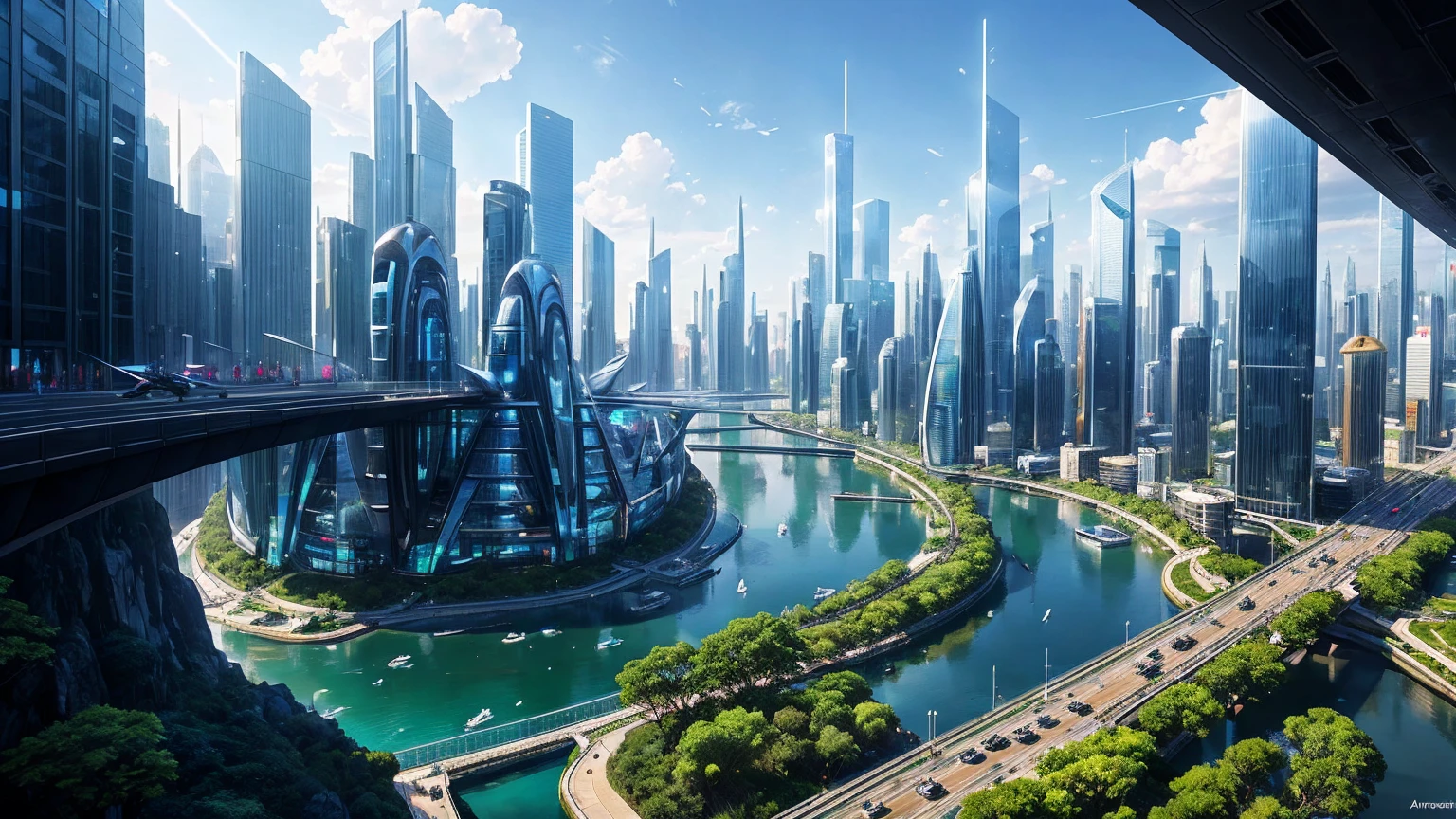 (Best quality,4K,8K,A high resolution,Masterpiece:1.2),Ultra-detailed,(Realistic,Photorealistic,photo-realistic:1.37),Futuristic floating city,Futuristic technology,Huge urban high-tech tablet platform,Airship,Floating in the sky,Futuristic city,Small airships around,High-tech hemispherical platform,Colorful lights,Advanced architecture,modernn architecture,skyscrapper,Access the cloud,Scenic beauty,view over city,Impressive design,Blend seamlessly with nature,energetic and vibrant atmosphere,Futuristic transportation system,Parking is suspended,Transparent path,Lush greenery,Sky gardens,cascading waterfalls,Magnificent skyline,reflections on the water,Sparkling river,Architectural innovation,futuristic skyscrapers,Transparent dome,The shape of the building is unusual,Elevated walkway,Impressive skyline,Glowing lights,Futuristic technology,Minimalist design,Scenic spots,Panoramic view,Cloud Piercing Tower,Vibrant colors,epic sunrise,epic sunset,Dazzling light display,magical ambiance,The future city,Urban Utopia,LuxuryLifestyle,Innovative energy,sustainable development,Smart city technology,Advanced infrastructure,Tranquil atmosphere,Nature and technology live in harmony,Awesome cityscape,Unprecedented urban planning,Architecture connects seamlessly with nature,High-tech metropolis,A cutting-edge engineering marvel,The future of urban living,Visionary architectural concept,Energy-efficient buildings,Harmony with the environment,A city floating above the clouds,Utopian dreams become reality,The possibilities are endless,State-of-the-art transportation network,Green energy integration,Innovative materials,Impressive holographic display,Advanced communication system,Breathtaking aerial view,Quiet and peaceful environment,Modernist aesthetics,Ethereal beauty