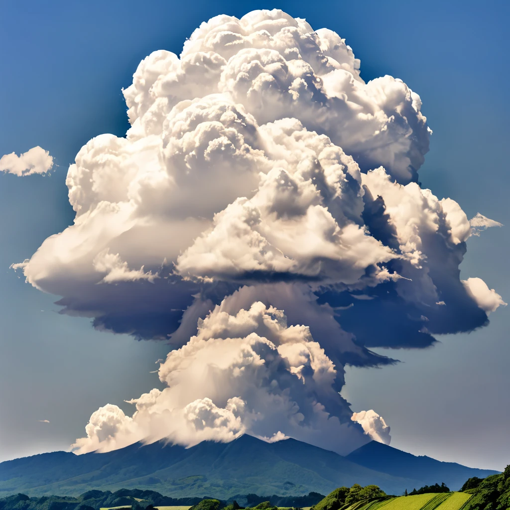 Photograph of a cumulonimbus cloud, More information Summer、the way、Japan、countryside、