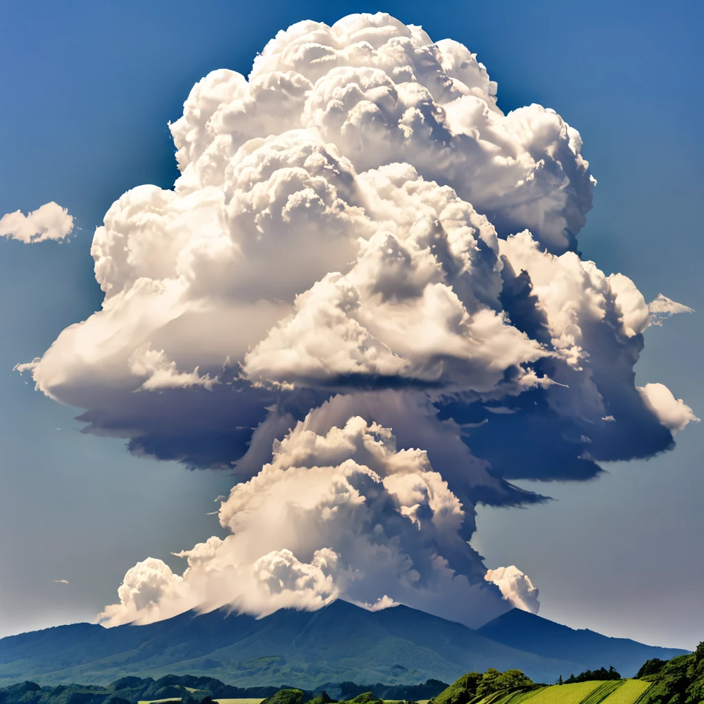 Fotografia de uma nuvem cumulonimbus, Mais informações Verão、o caminho、Japão、interior、