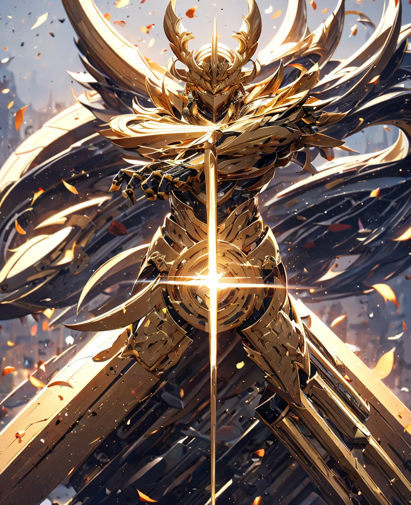 Future technology style,青藍Mecha，All surrounded by particle dragons，With fist，摆出Fighting Stance，surrounded by flames（《Three Kingdoms》，《zhao yun》，全身Mecha,Fighting Stance）, Keqing from genshin impact, (masterpiece) ， Best quality， high quality，Gold Armor，light， （Exquisite future）， Beautiful and beautiful， Extremely detailed， great composition， floating， Depth of Field， （Very detailed CG，Unity 8k Wallpaper）， （Beautiful detail background）， 戏剧light， Gogeta， Mecha，Best quality，Ultra-high resolution，Vivid Wait for it to begin