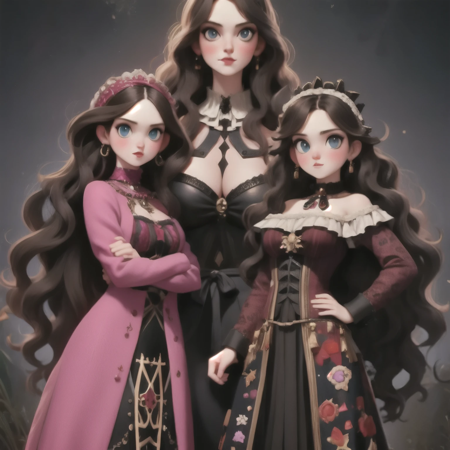 gothique italien caucasien ethnique bikini guerrier mère et fille ethnique caucasienne, chiffre complet, Les meilleures poses pour les photos, Famille gothique, gothique victorien, gothique victorienic, Style artistique: Tom Bagshaw, gothique victorienic lolita fashion, Esthétique gothique, fantaisie gothique, tôt, Influences gothiques, Néo-gothique, Bikini gothique, Bikini gothique armour, Tom Bagshaw Style artistique, mode gothique, fantaisie gothique art, À la manière de Tom Bagshaw