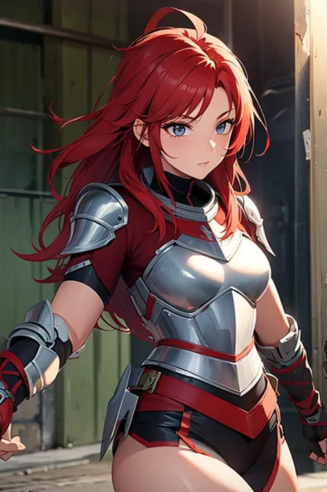 Cool red-haired female knight