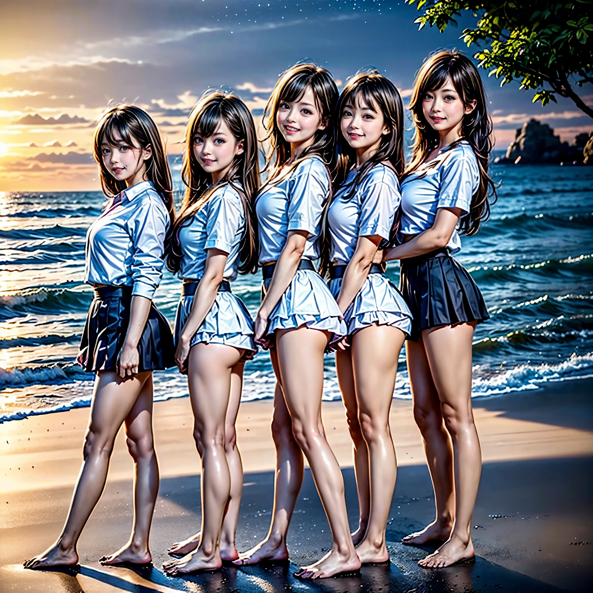 ((extremamente detalhado (12 meninas PUNIPUNI KAWAII seguidas:1.37) em BRANCO ao entardecer na praia de Enoshima)), (Obra-prima 8K TopQuality) (Foto Profissional:1.37), {(De corpo inteiro em pé:1.2)|(de baixo:1.2)}, Diferentes tipos de cores de cabelo, {(magrelo(Roupa de banho escolar))|(Uniforme escolar com micro shorts de cintura baixa)}, {Mão infantil detalhada|Mão Oculta|Axila|Diferentes tipos de seios de vários tamanhos, de ENORMES a PLANOS|(claramente visível a forma da bunda)}, Expressões alegres Renderização realista, Iluminação Perfeita, (Deslumbrante RainbowColorHorizon), (Partículas Iridescentes Estreladas:1.32) Nuvens Coloridas, (Acutância:0.8)(((do lado de baixo))) (à beira do surf) água espirrando brilhante