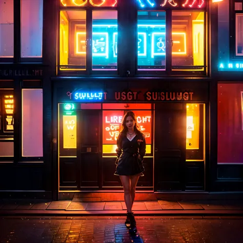 ((extremelydetailed (one of the windows in amsterdam's red light district:1.37) stunning girl in white (she trapped in the windo...